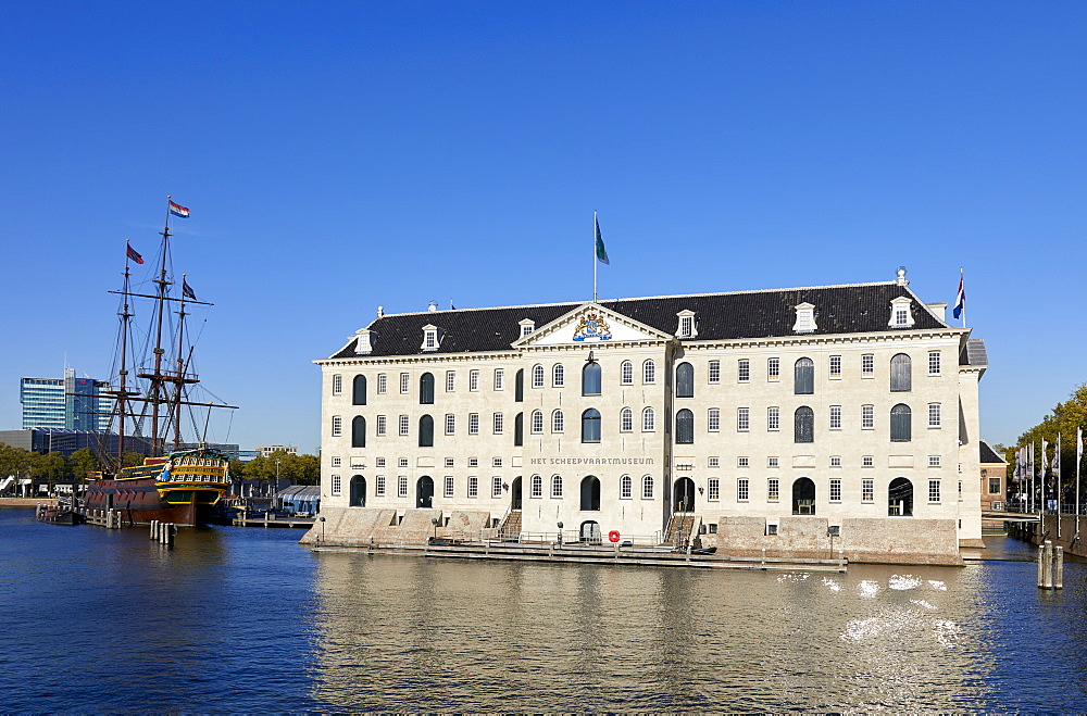 Het Scheepvaartmuseum, the National Maritime museum and The Amsterdam sailing ship, Amsterdam, North Holland, The Netherlands, Europe