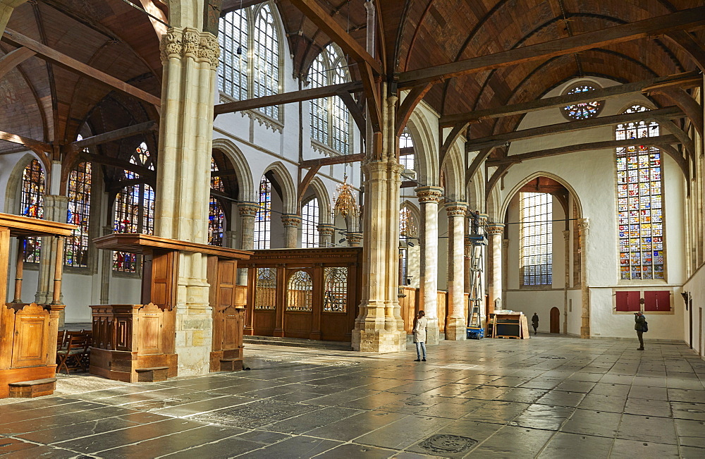 Interior of Oude Kerk (Old Church), Amsterdam, North Holland, The Netherlands, Europe