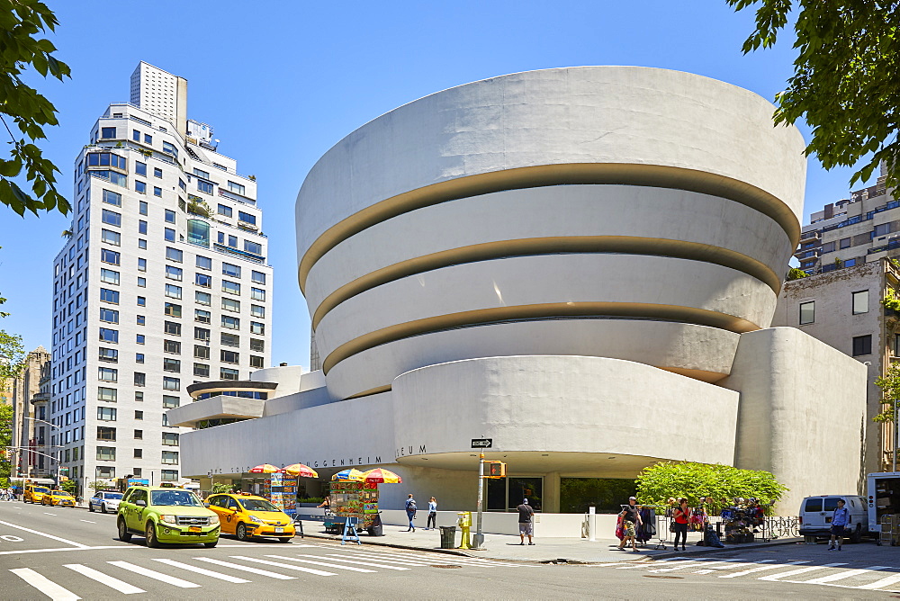 Guggenheim Museum of Modern and Contemporary Art by Architect Frank Lloyd Wright on Fifth Avenue in New York City, New York, United States of America, North America