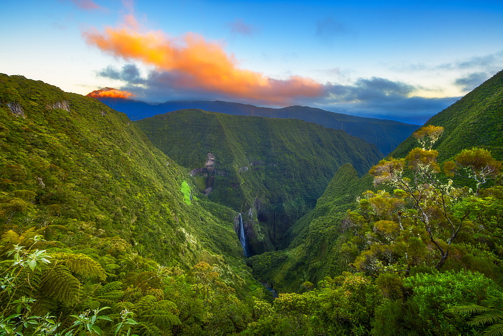 Waterfall in the Trou de Fer, Piton des Neiges Massif, Reunion Island