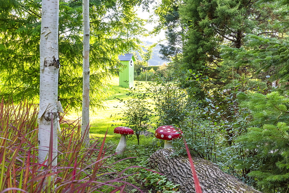 Garden for peace in summer, Bitche, Moselle, France