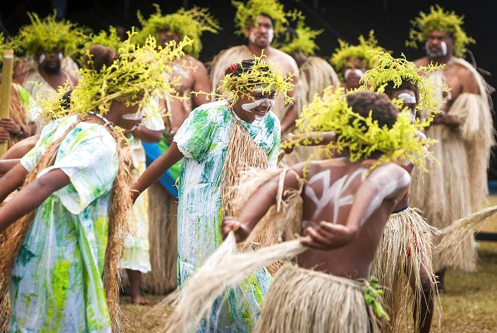 Kanak traditional dance, Cultural festival. Common Poya. New Caledonia.