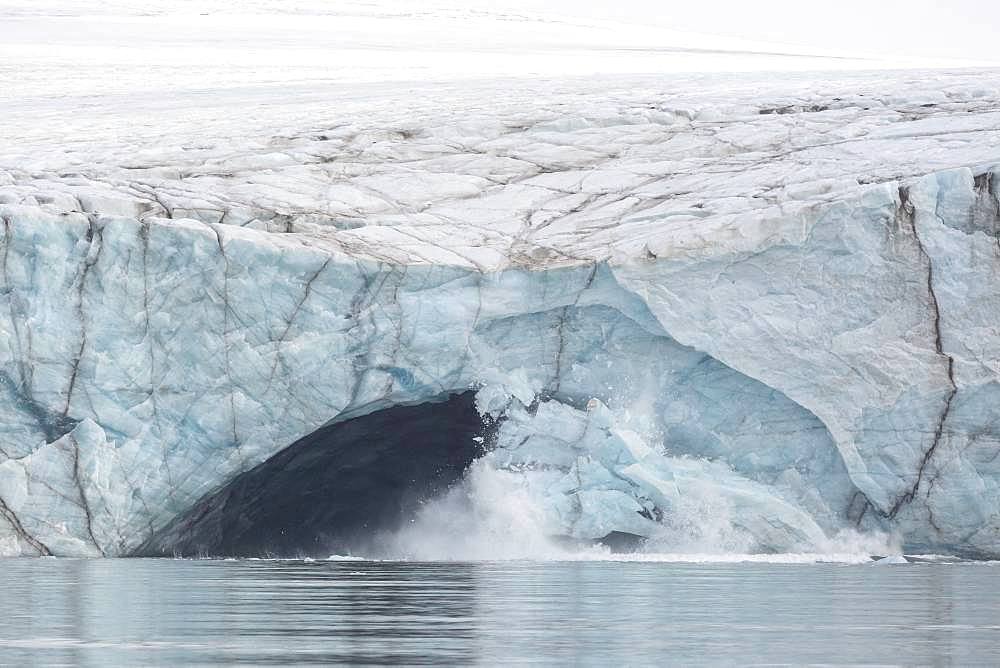 Calving or collapse of glacier Pedasenkobreen, Spitzberg, Svalbard