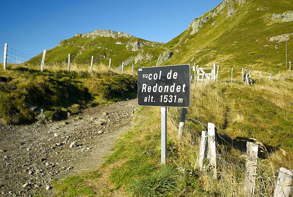 The Col du Redondet in summer, Monts du Cantal, Regional Natural Park of the Auvergne Volcanoes, France