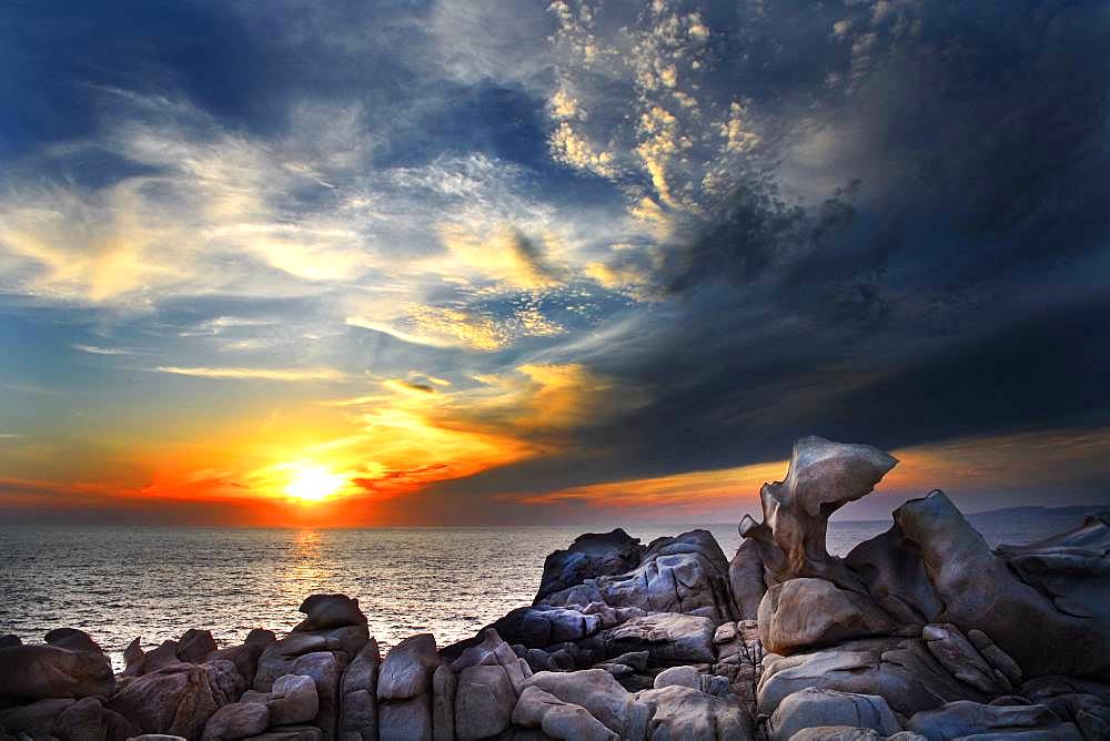 Granite rocks eroded by wind and sea in Campomoro, Southwest Corsica, France