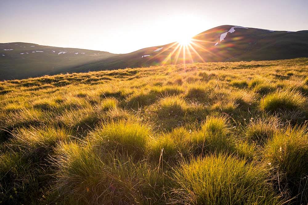 Sunset on the Emparis plateau, La Grave, Ecrins National Park, Hautes-Alpes, France