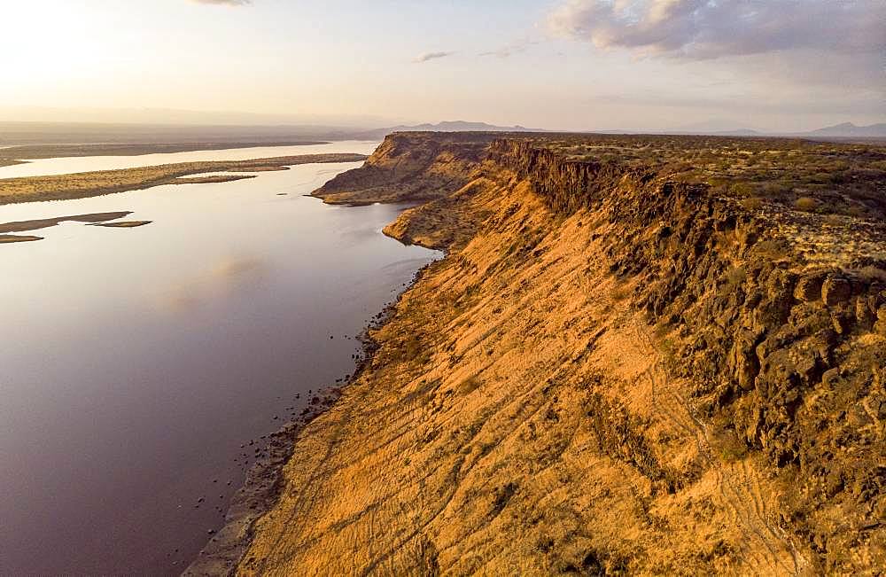 Magadi Lake, Rift Fault, Drone View, Kenya