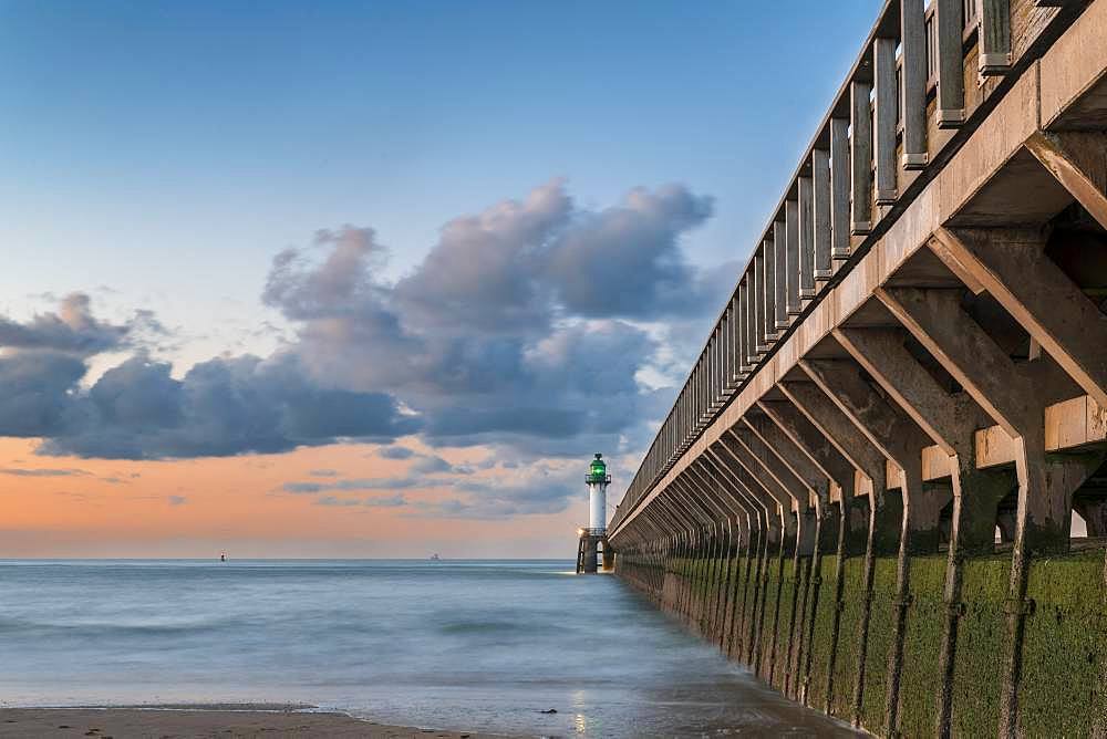 Calais pier at sunset, Hauts-de-France, France