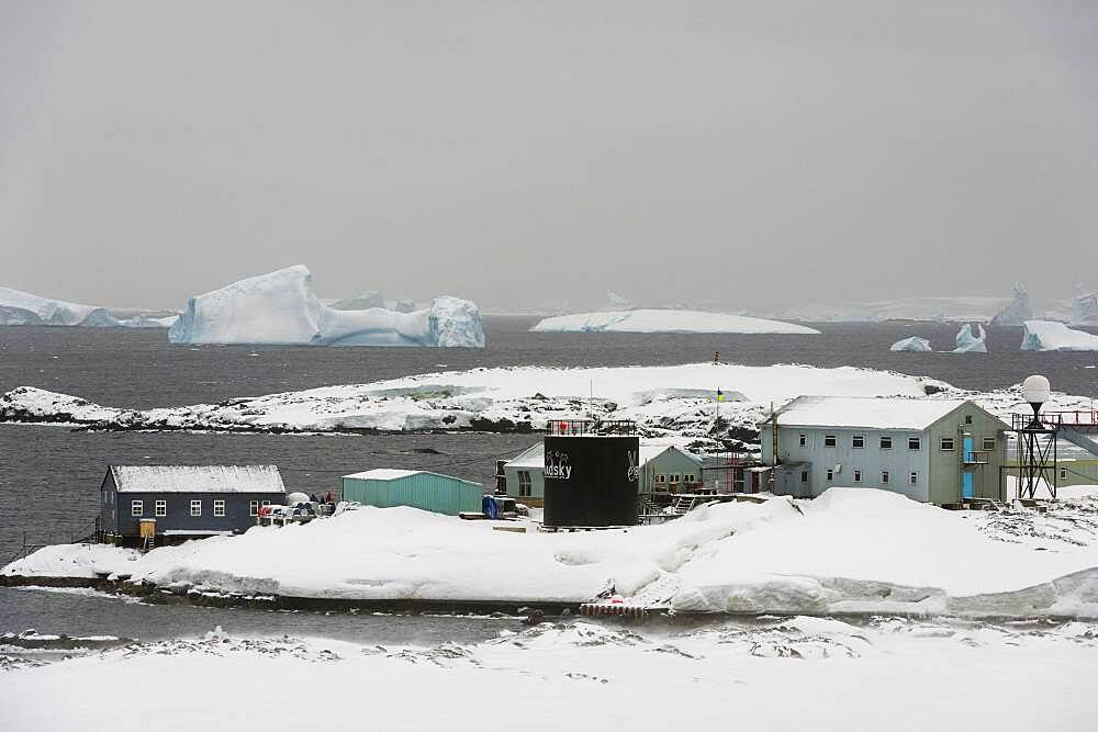 Vernadsky research base, the Ukrainian Antarctic station at Marina Point on Galindez Island in the Argentine Islands, Antarctica.