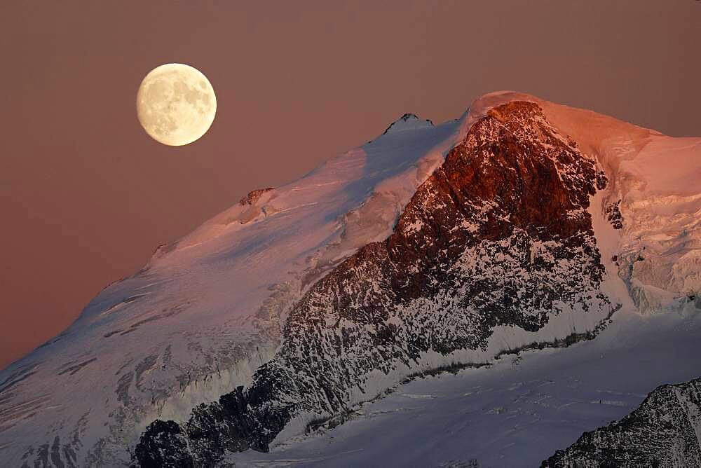 Full moon over the Valais Alps, Switzerland