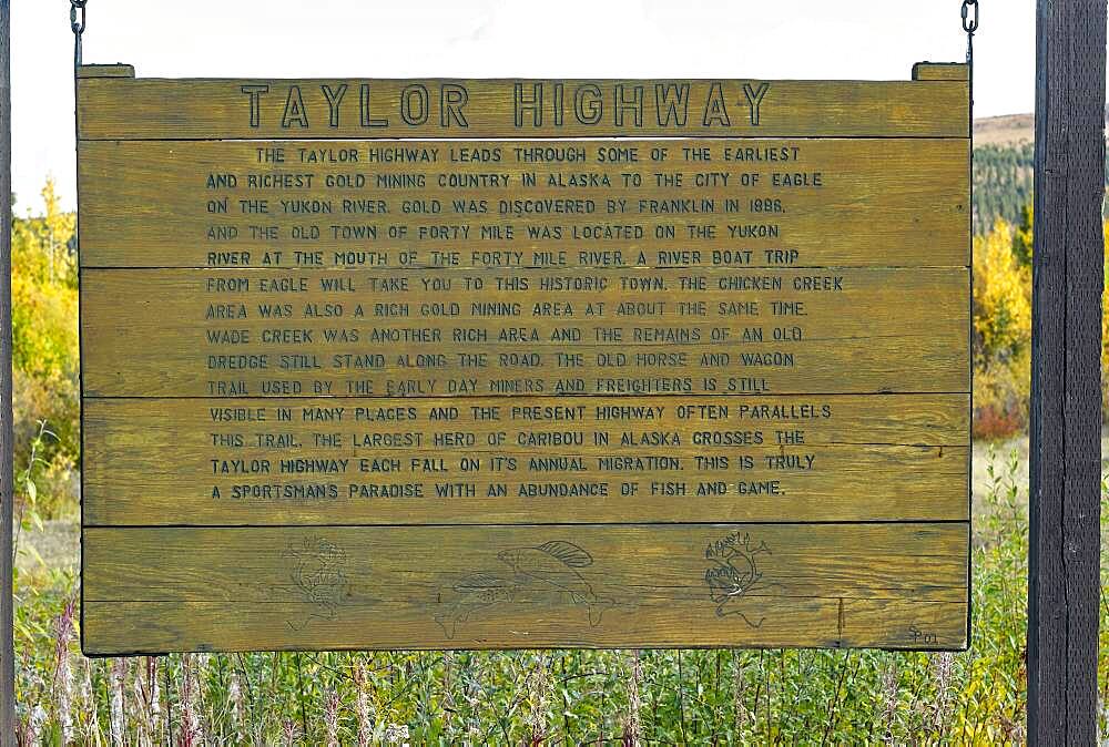 Taylor highway pannel, from Tetlin junction to Eagle city in autumn, Alaska