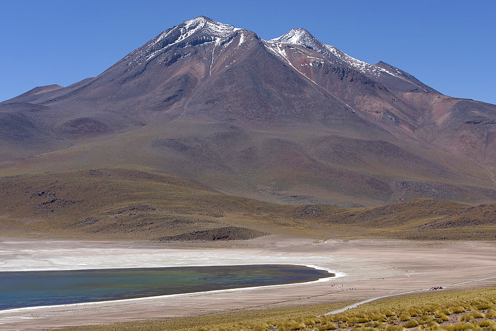 Miscanti Laguna and Miñiques volcano, Los Flamencos National Reserve, San Pedro de Atacama, Chili