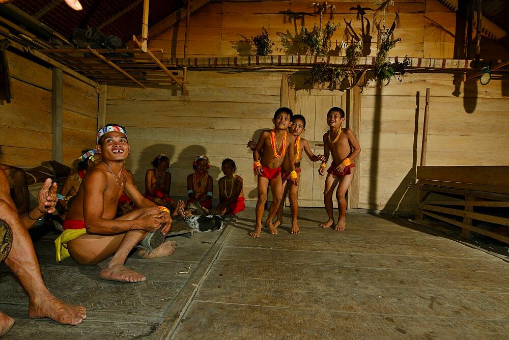 Mentawai children dancing, Siberut, Mentawai, Indonesia