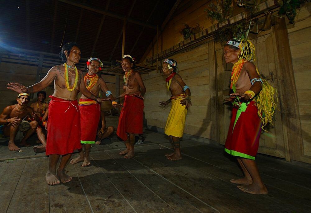 Mentawai women dancing, Siberut, Mentawai, Indonesia