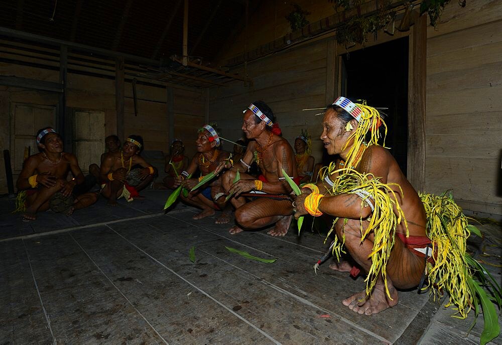 Ritual dance of Sikere (medicine men), Mentawai people, Siberut, Mentawai, Indonesia