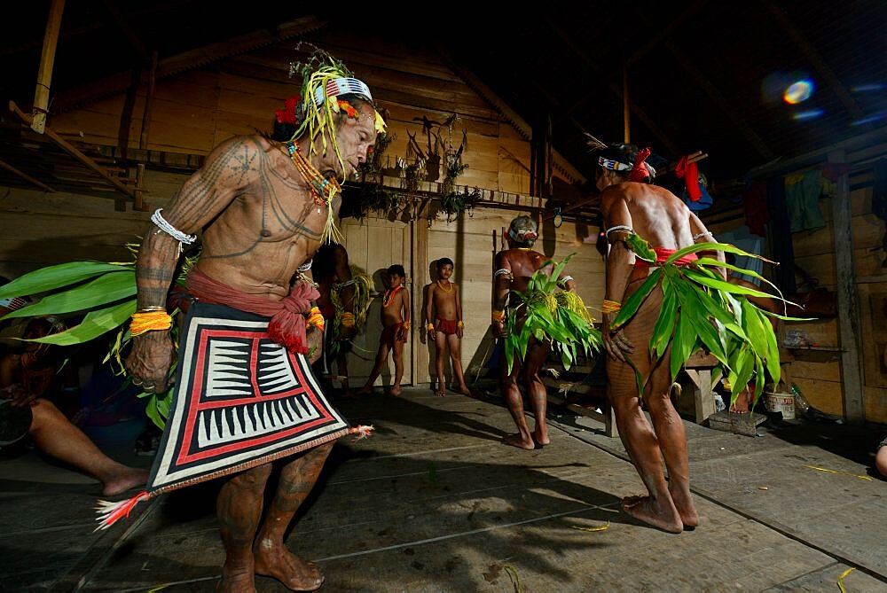 Ritual dance of Sikere (medicine men), Mentawai people, Siberut, Mentawai, Indonesia