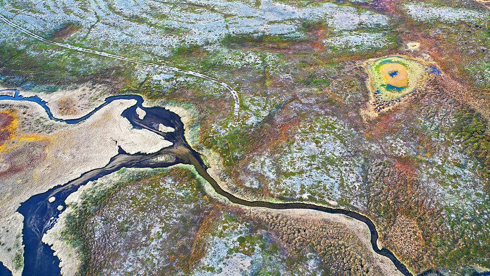 Peatland on the Varanger plateau in Norway in spring