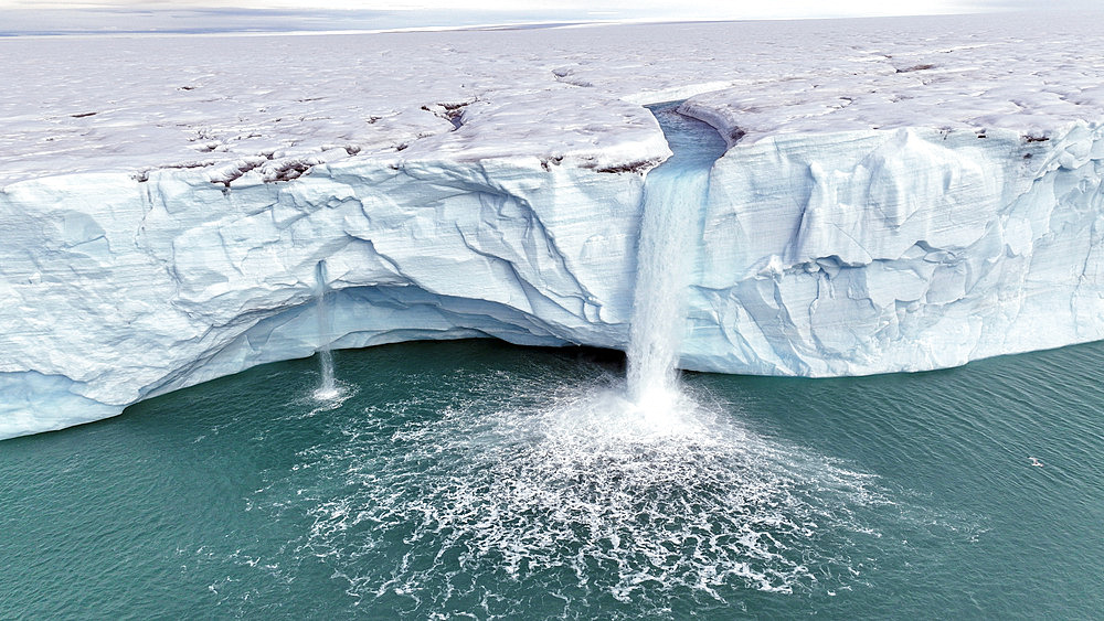 Glacial fall on the polar cap, Brasvellbreen, Svalbard, Arctic