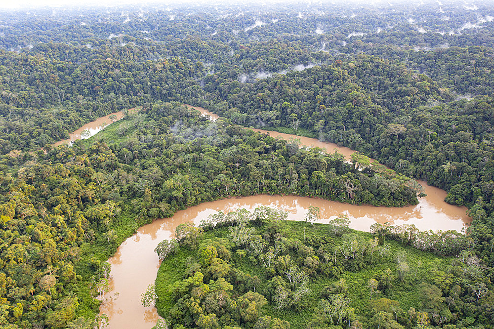 Rio Tiputini and rainforest canopy, Yasuni Park, Ecuador