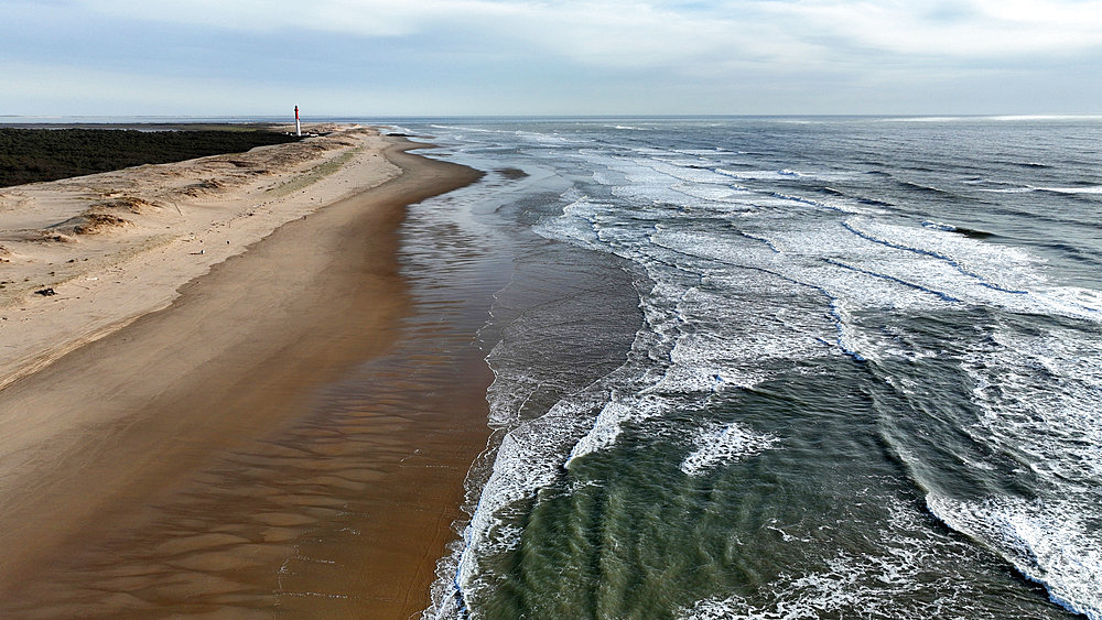 Wild Coast and Coubre lighthouse, Charente-Maritime, France