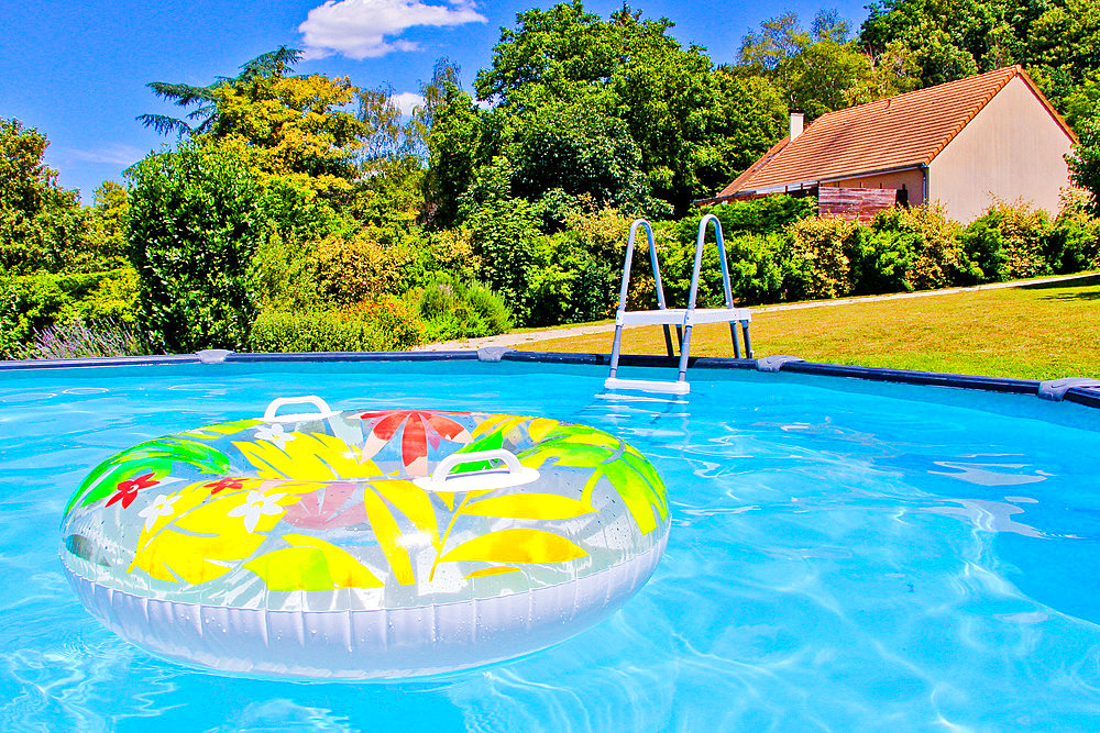 Swimming pool in a private garden, Sarthe, France