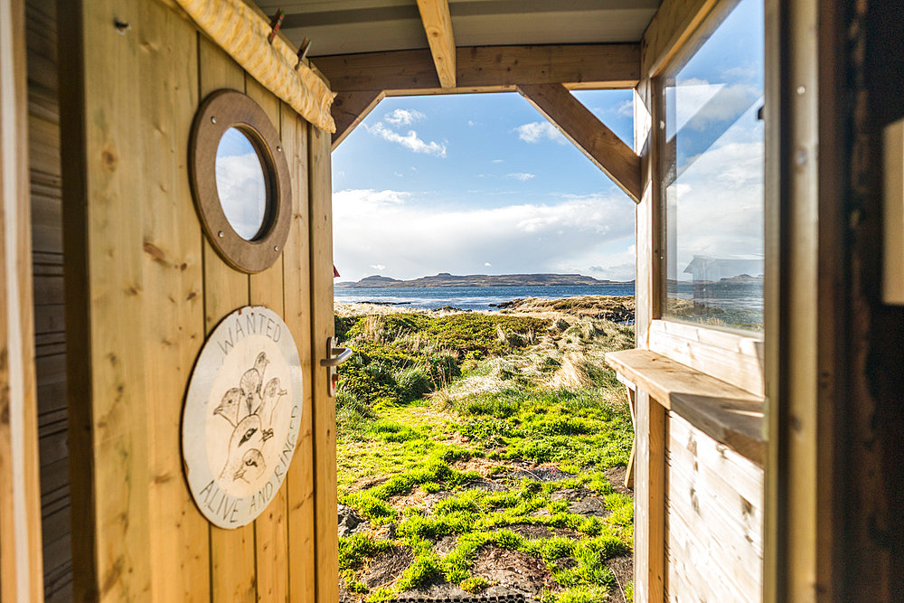 View from the Mayes hut on the island of the same name. Gulf of Morbihan, Kerguelen archipelago.