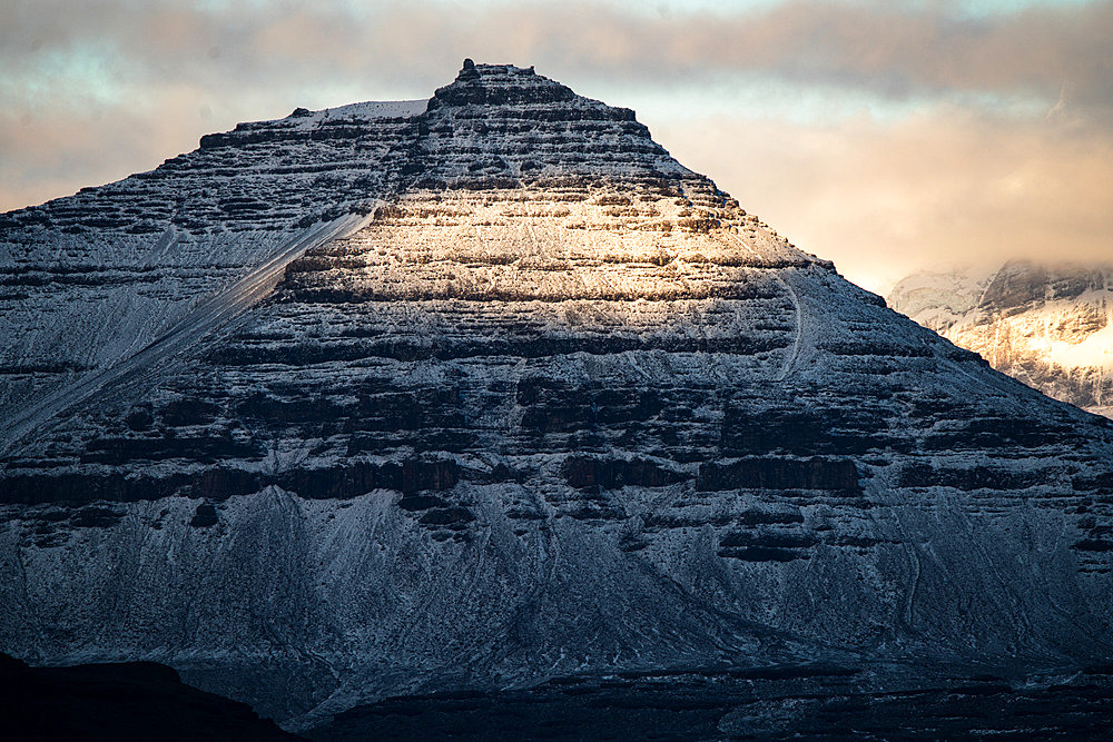 Perfect pyramid. Branca pyramid. Gallieni massif, Kerguelen archipelago.
