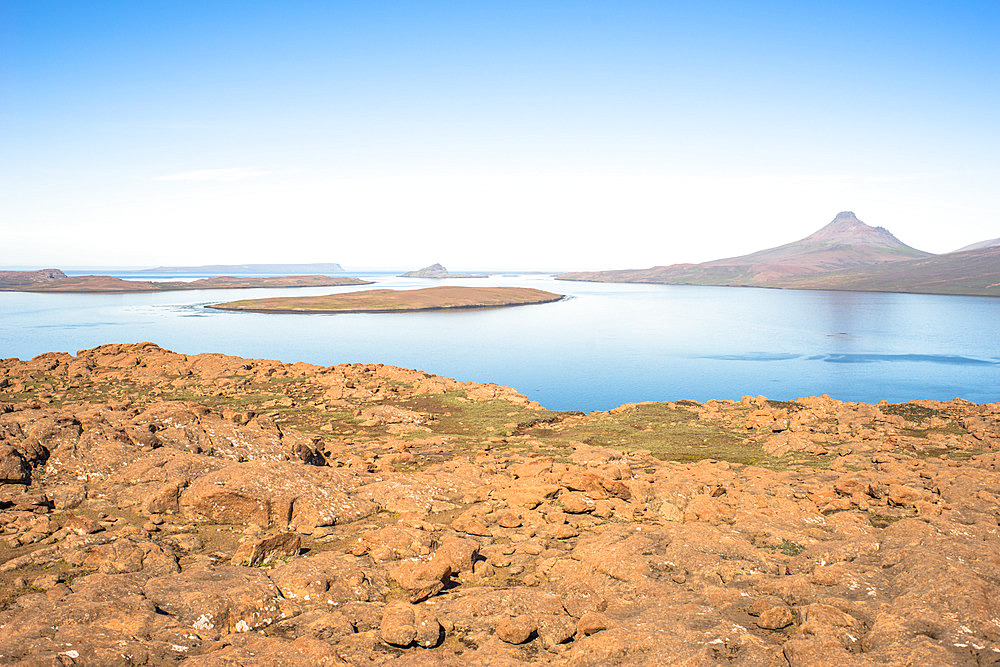 View of the Golfe du Morbihan, the large protected bay of the Kerguelen archipelago.