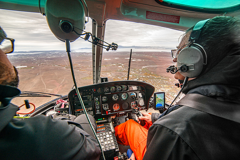 During a resupply mission by the Marion Dufresne, the helicopter makes a series of rotations to supply the Riviere du Nord and Baie Charrier huts. Kerguelen Archipelago
