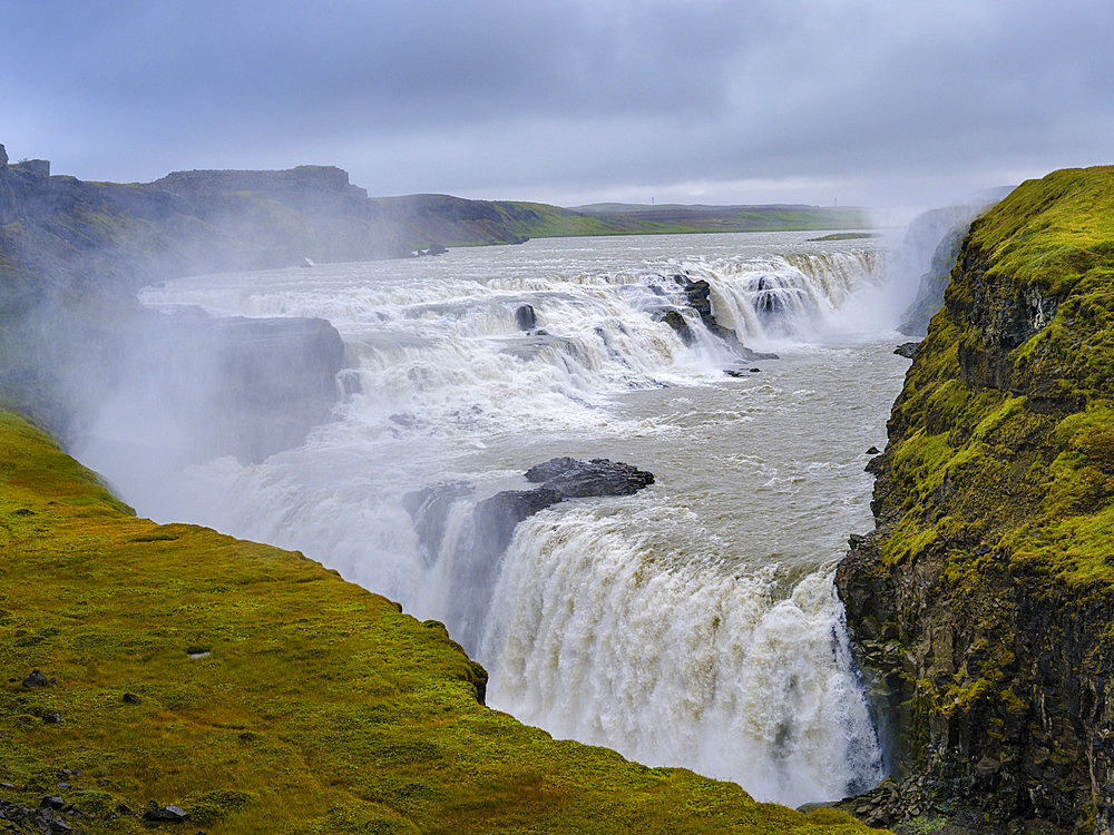 Gullfoss part of Golden Circle tourist route during autumn. Europe, Northern Europe, Iceland