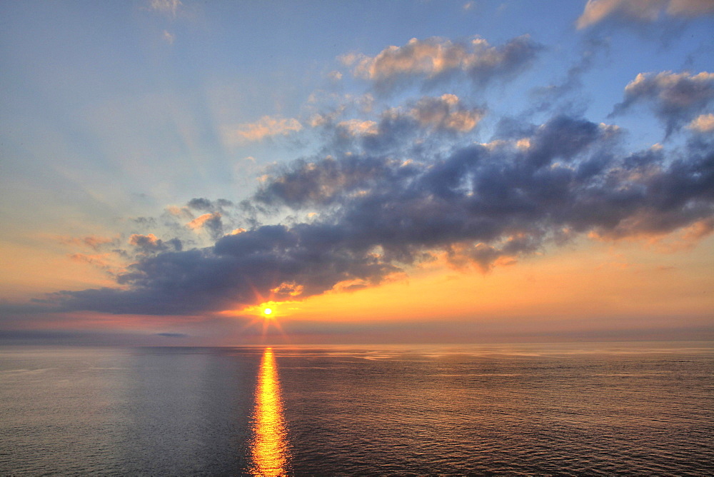 sunset Great Belt strait between Zealand and Funen