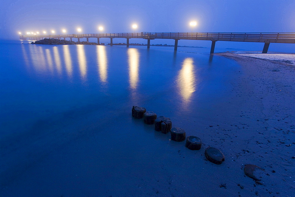 pier of Wustrow at night mood Wustrow Mecklenburg-West Pomerania Germany