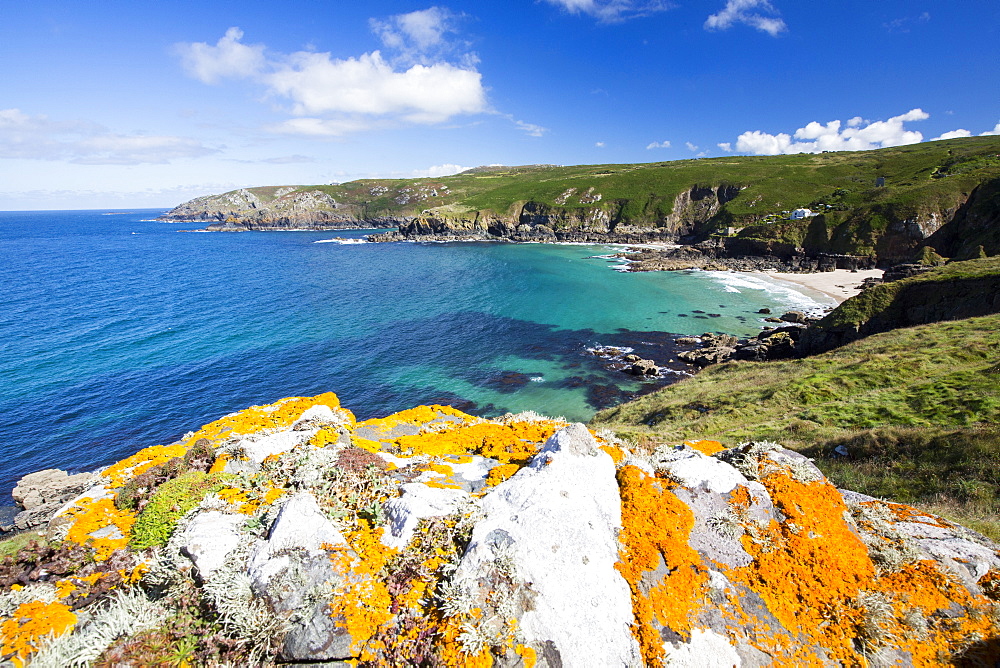 Lichen covered rocks on Gurnards Head near Zennor, Cornwall, UK.