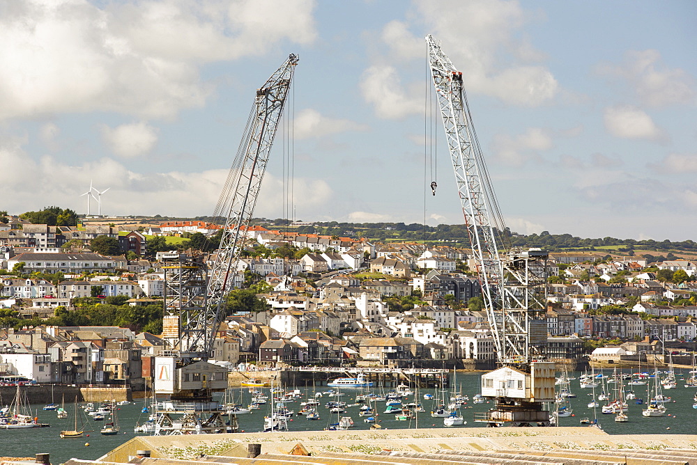 The docks in Falmouth, Cornwall, UK.