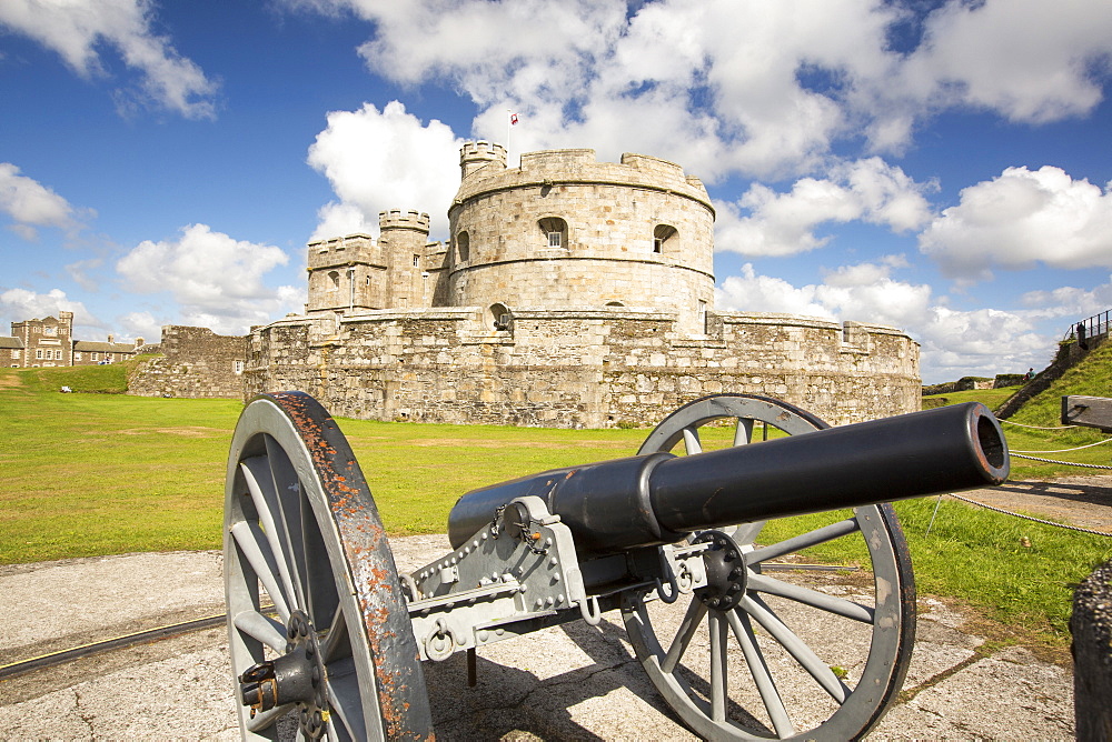 Henry VIII's Fort at Pendennis Castle, a fortress that has protected Cornwall from invasion for 450 years, Falmouth, UK.