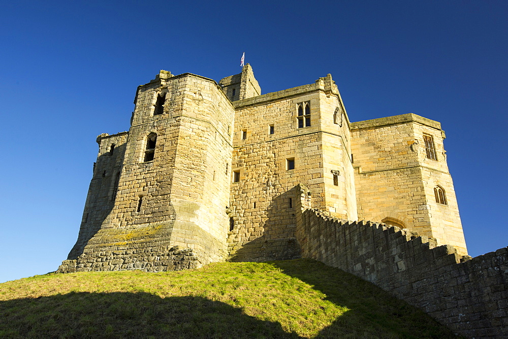 Warkworth Castle in Northumberland, UK.