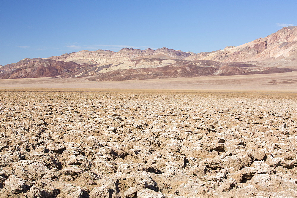 The Devils Golf Course in Death Valley which is the lowest, hottest, driest place in the USA, with an average annual rainfall of around 2 inches, some years it does not receive any rain at all.