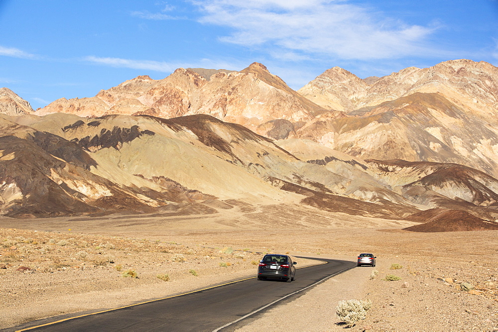 Colourful rocks from Artists Drive in Death Valley which is the lowest, hottest, driest place in the USA, with an average annual rainfall of around 2 inches, some years it does not receive any rain at all.