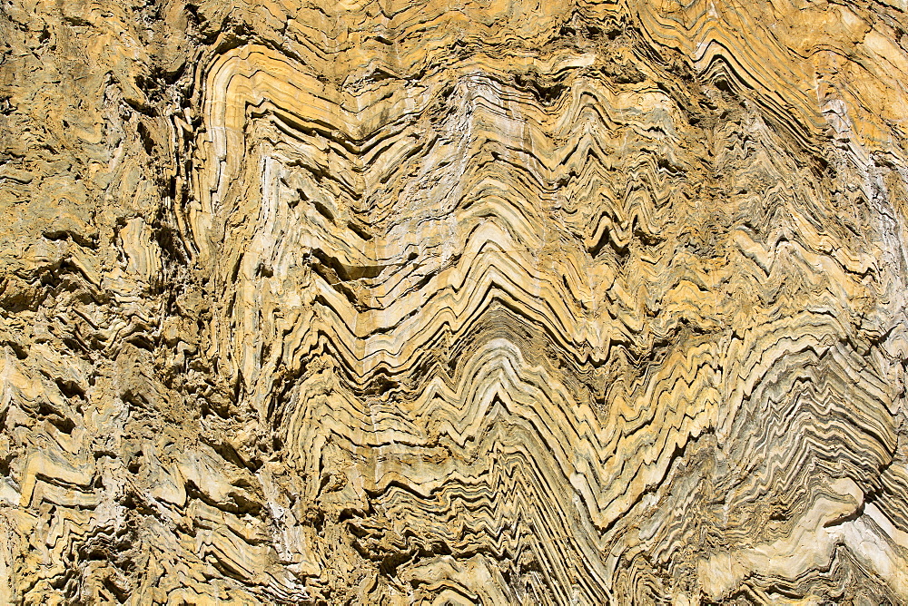 Folded metamorphic rock in Kings Canyon National Park, California, USA