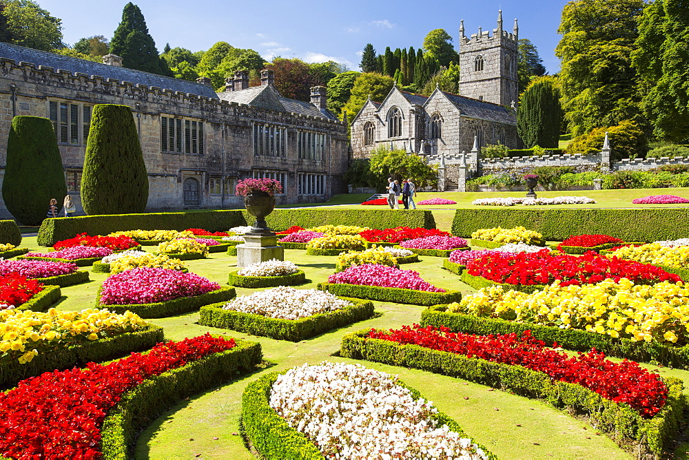 The formal gardens of Lanhydrock a country residence dating from the 1600's in Cornwall, UK.