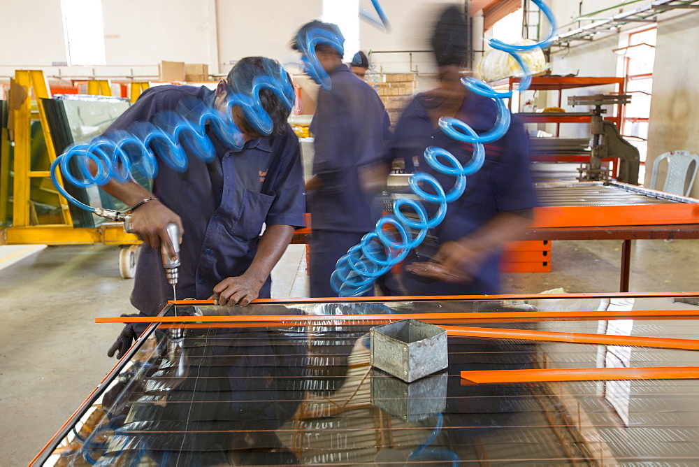 The Kamal factory in Bangalore, Karnataka, India that manufactures solar thermal panels for heating water.