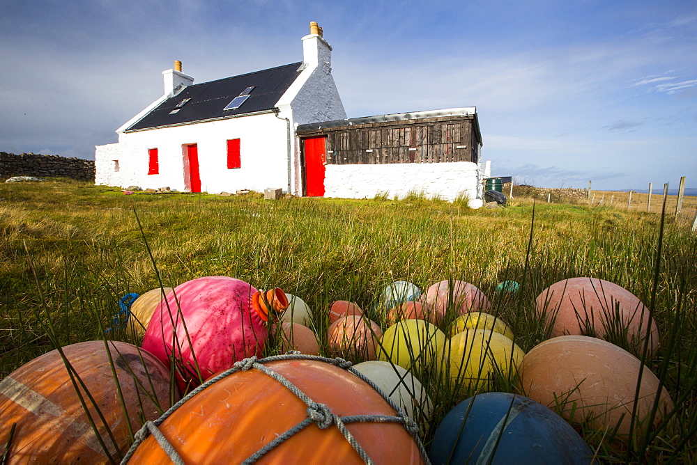 A remote crofting house on Rubha Coigeach in Assynt, North West Highlands, Scotland, UK.