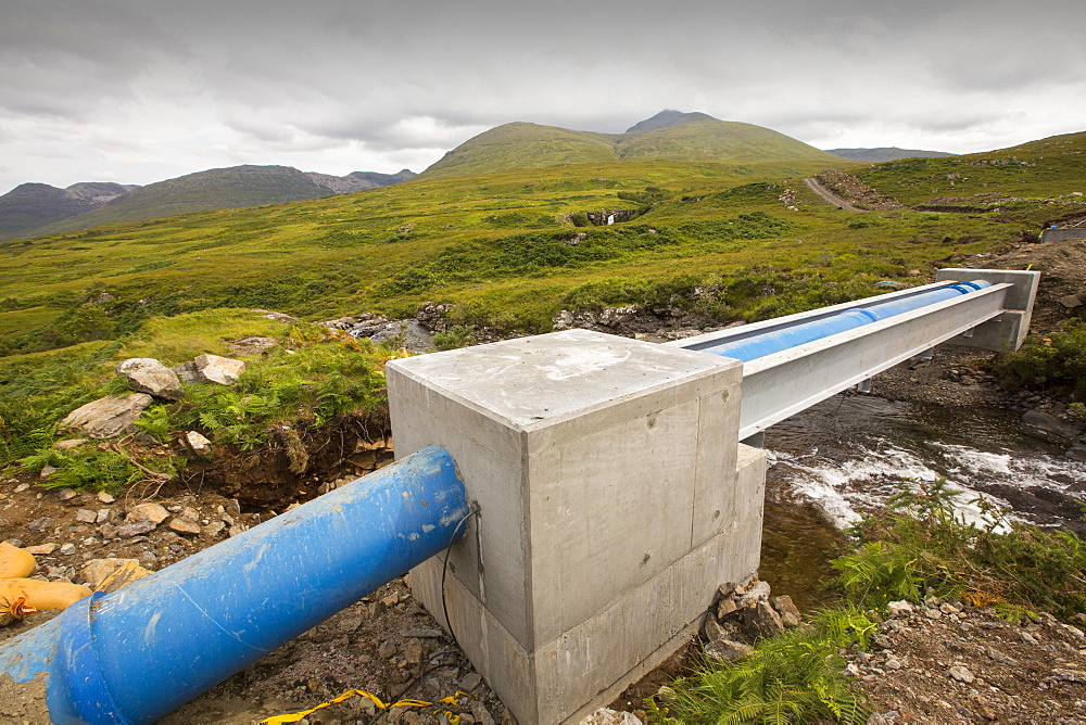 A 700 Kw hydro power plant being constructed on the slopes of Ben more, Isle of Mull, Scotland, UK.