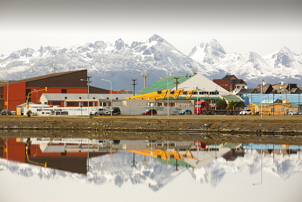 The Martial mountain range from the town of Ushuaia which is the capital of Tierra del Fuego, in Argentina, it is the most southerly city in the world and the starting point for trips to Antarctica.