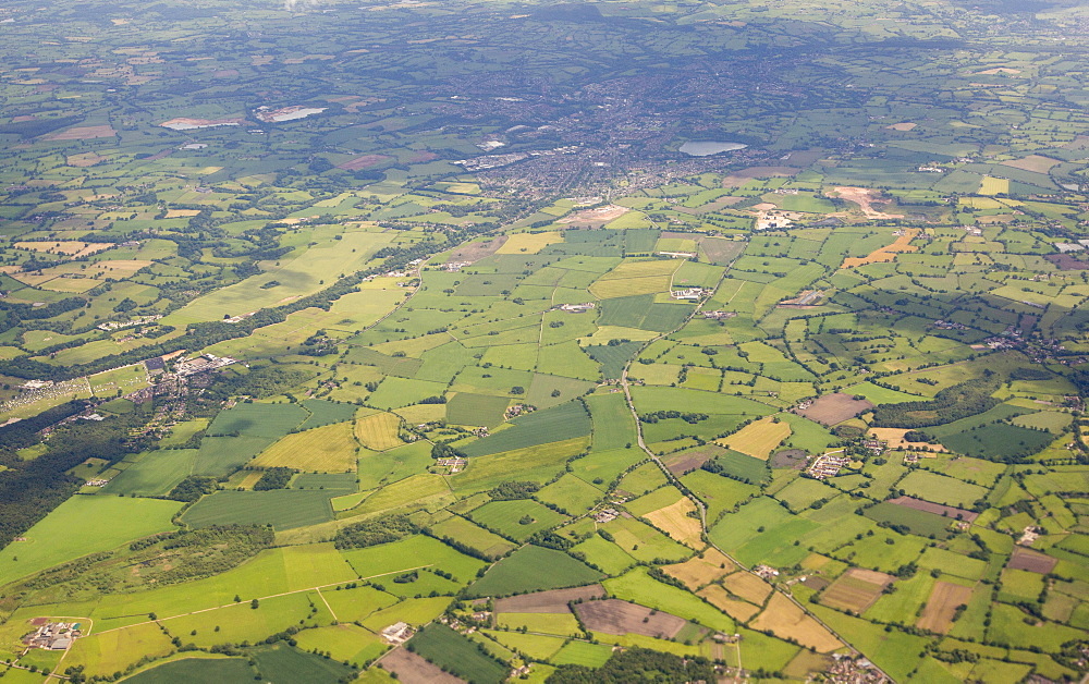 Conutryside from the air near Manchester, UK.