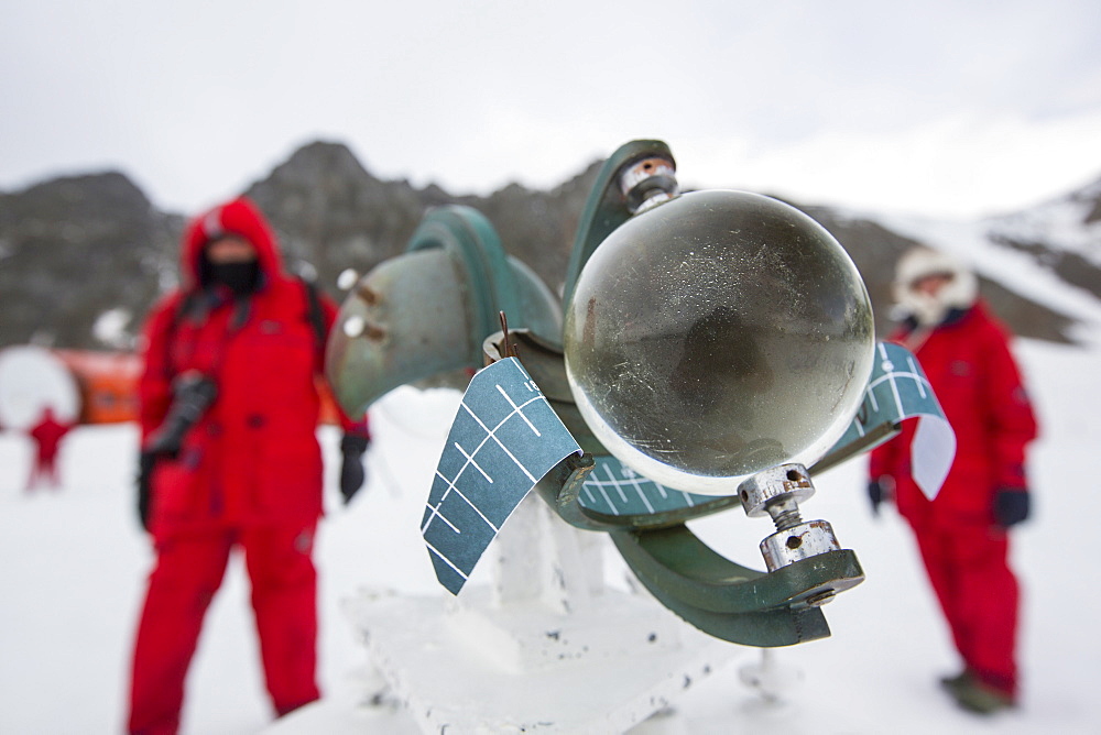 A Campbell Stokes Sunshine Recorder, which measures hours of sunlight at Base Orcadas, which is an Argentine scientific station in Antarctica, and the oldest of the stations in Antarctica still in operation. It is located on Laurie Island, one of the South Orkney Islands, just off the Antarctic Peninsular. The Antarctic Peninsular is one of the fastest warming places on the planet.