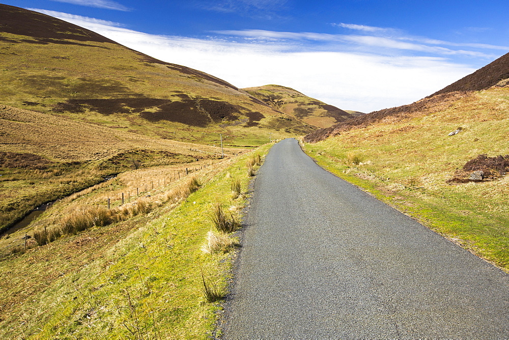 Culter Water valley below Coulter reservoir in the Southern Uplands of Scotland, UK.