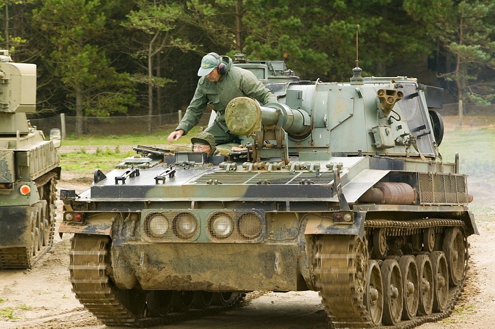 Tank driving at the Muckleborough Collection, Norfolk, England, United Kingdom, Europe