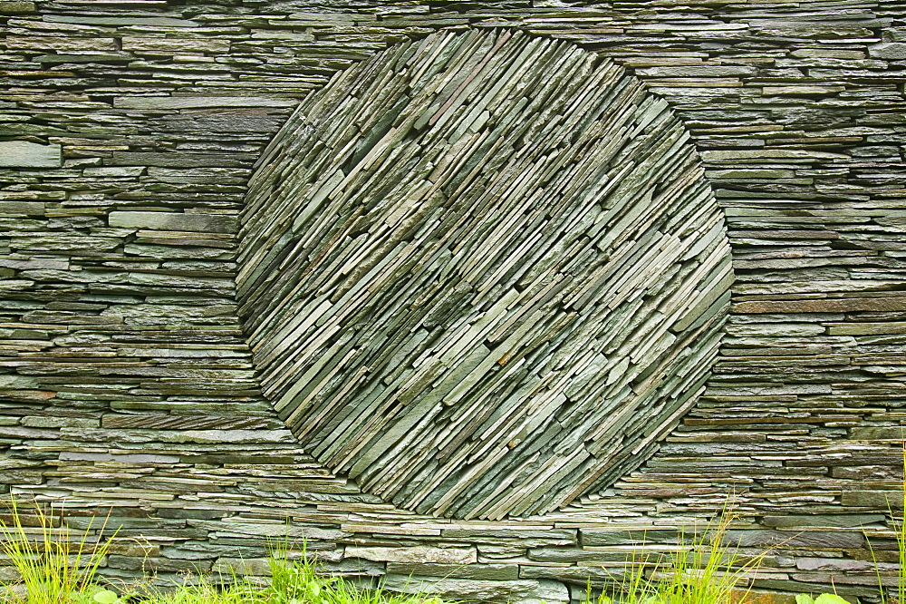 An Andy Goldsworthy art instalation in a sheep fold at Tilberthwaite, Lake District, Cumbria, England, United Kingdom, Europe