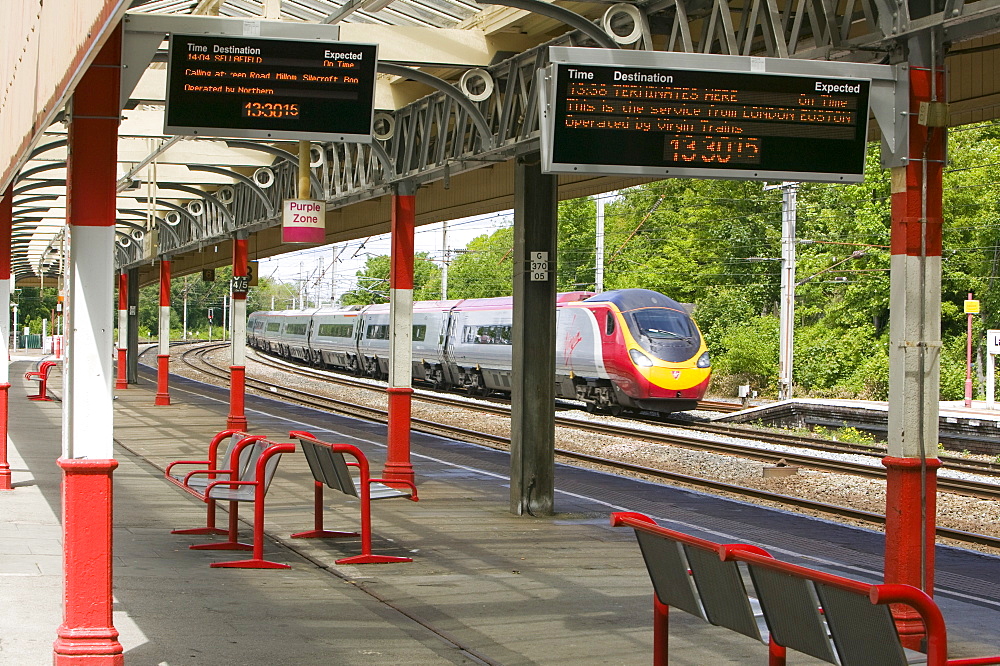 Virgin trains at Lancaster station, England, United Kingdom, Europe